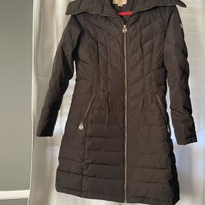 Michael Kors Puff winter coat, brown with gold accents